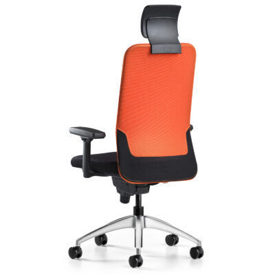Comfy krom ayaklı 3d kollu turuncu siyah yönetici koltuğu