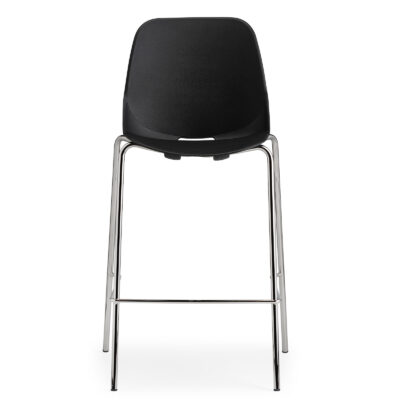 Quick bar sandalyesi krom ayaklı siyah